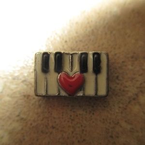 Origami Owl Piano Keyboard Heart Charm